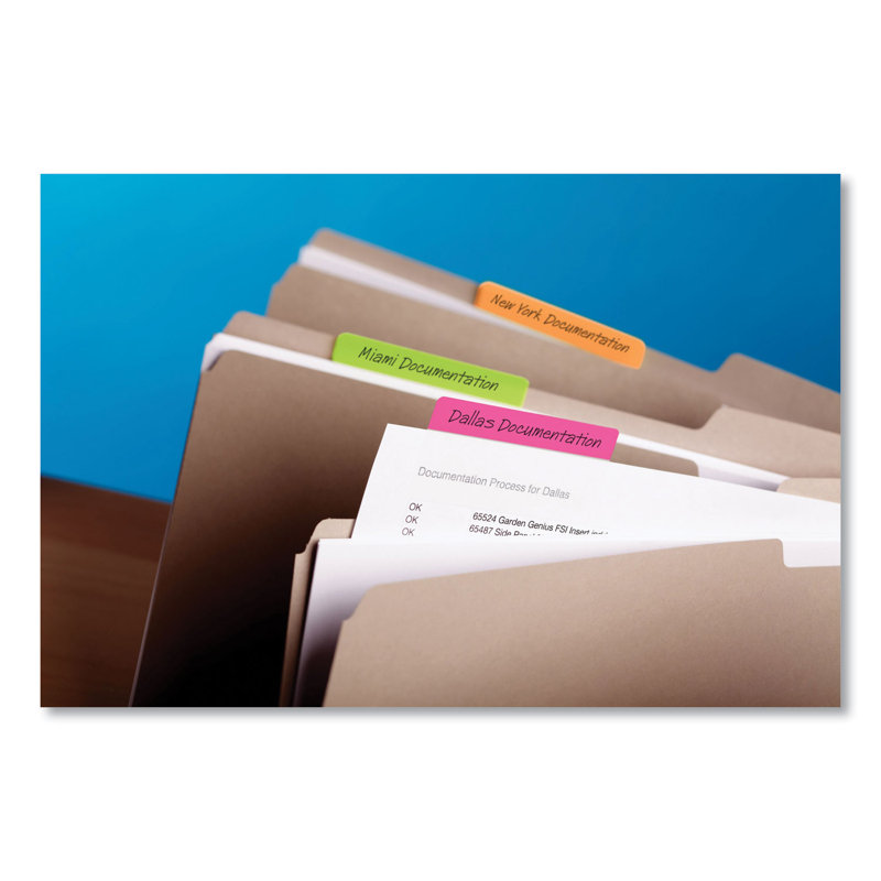 Paper Hanging Files File Tab Labels, Assorted Pastel