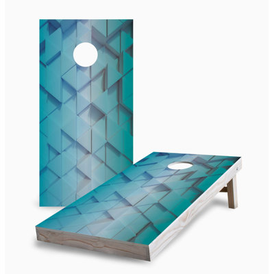 Ensemble de planches de cornhole 3D à triangles 3D 2 x 4 | Comprend (2) planches (8) sacs et accessoires optionnels