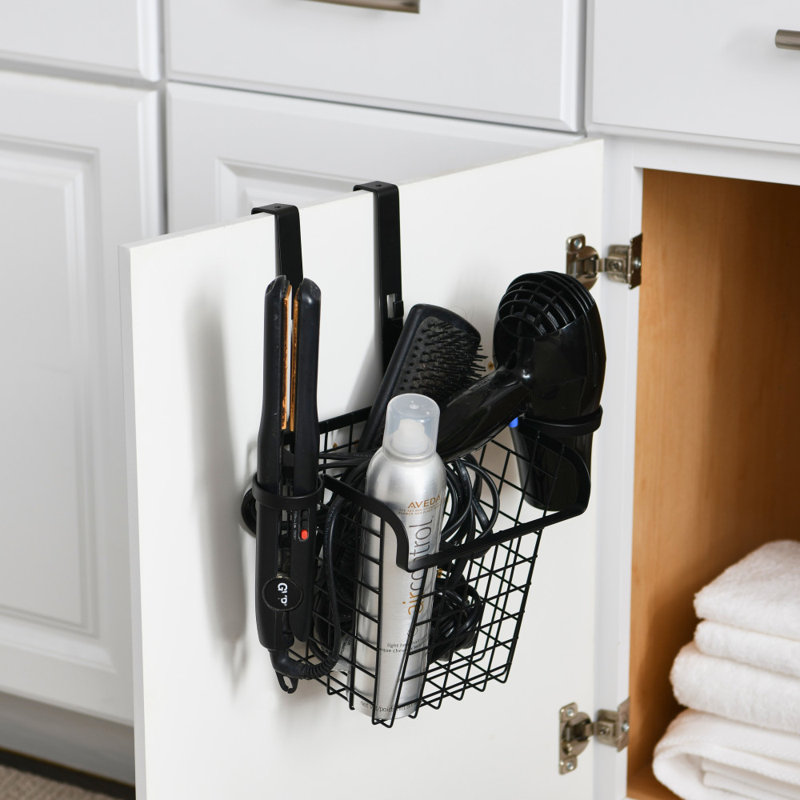 Blackened Iron Over-the-Door Organizer Basket