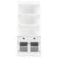 Bibliothèque blanche moderne rectangulaire avec lumières à DEL, 2 portes en verre, 1 tiroir et une tablette réglable pour la maison décorant un éclairage de 83,4 po de hauteur, 3 tablettes ouvertes, design
