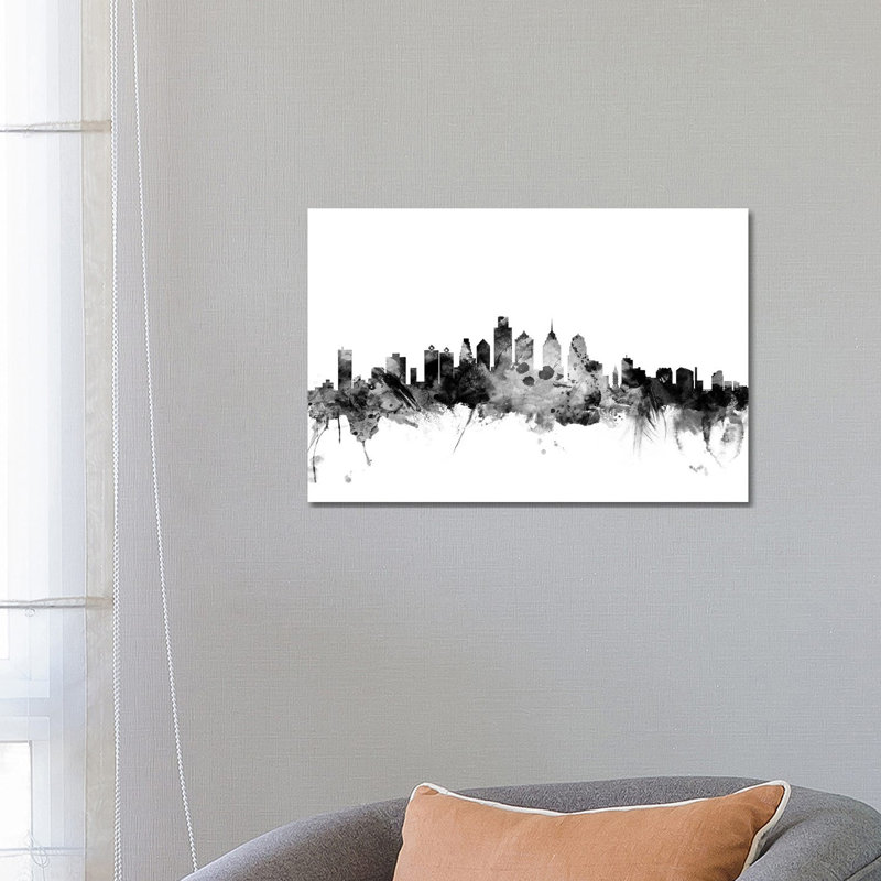 Philadelphia, Pennsylvania In Black & White by Michael Tompsett - Wrapped Canvas Gallery-Wrapped Canvas Giclée