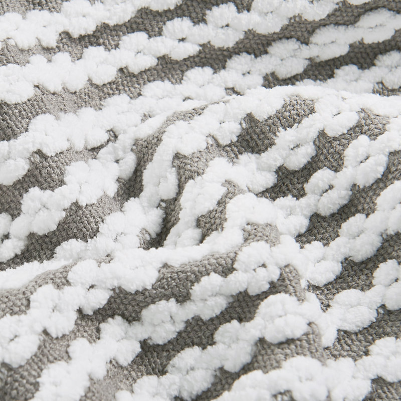 Knitted Throw Blanket, Grey