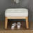 Faux Leather Upholstered Solid Wood Ottoman Waterfall Entryway Bedroom Bench-125291978