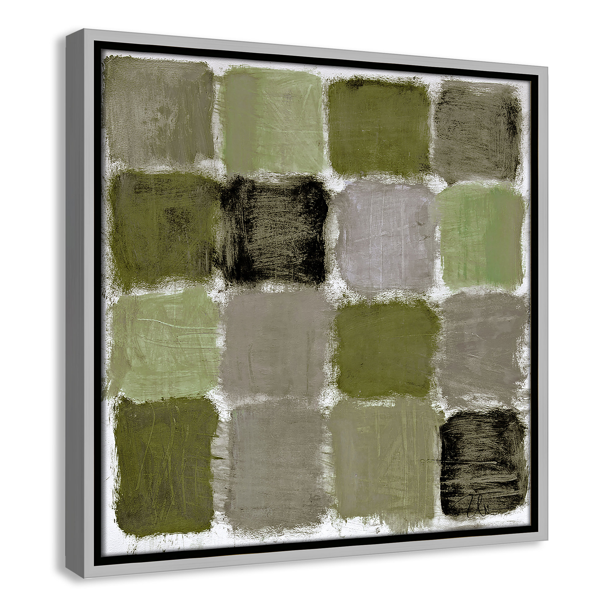 Powder Room Reflections Print by , Silver, 17.5" H x 17.5" W