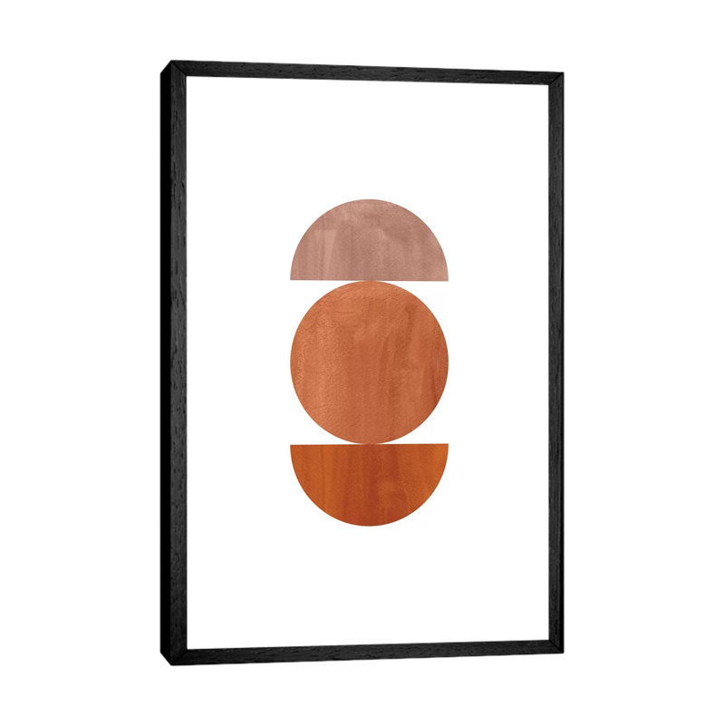 Terra-Cotta Shape - Painting on Canvas, 152.4cm H x 101.6cm W x 3.81cm D, Black Framed