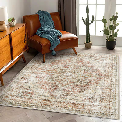 Tapis lavable 90 x 150 cm, style vintage traditionnel, pliable et mince, idéal pour la cuisine, l'intérieur, la chambre ou le salon. Effet vieilli, antidérapant et antidérapant. Motif floral.