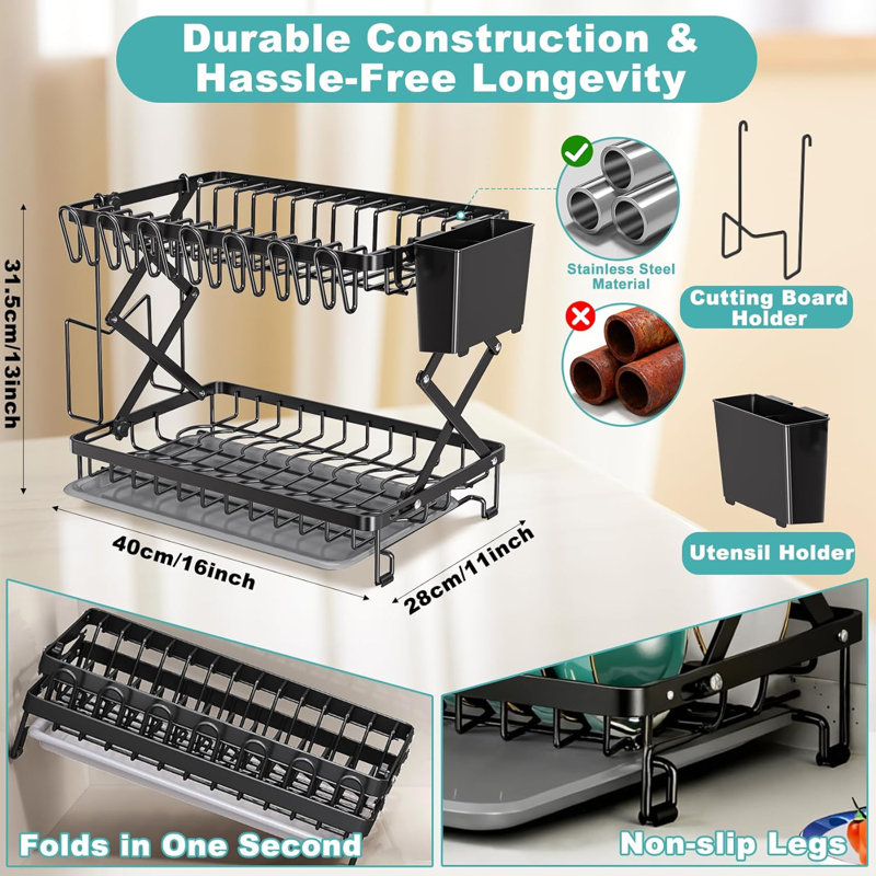 2 Tier Dish Drying Rack