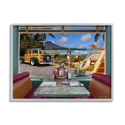 Az-039 - Diner rétro encadré avec vue sur la plage