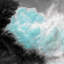 Turquoise, nuages - paysages bleus, impression encadrée