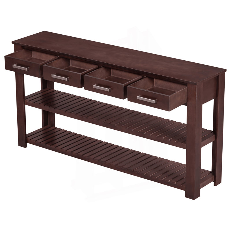 Élégante console d'entrée avec 4 tiroirs et 2 tablettes