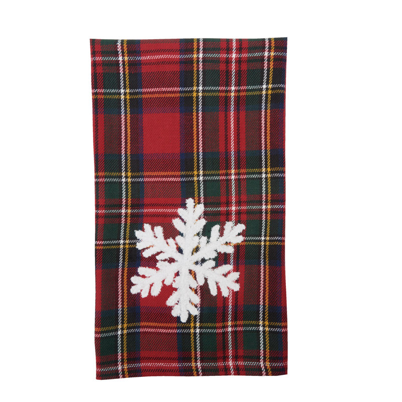 Serviette rouge flocon de neige tartan