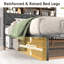 Structure de lit double avec lumières DEL, lit plateforme en métal avec station de charge et tête de lit pour chambre à coucher, dortoir-130666657-129591006