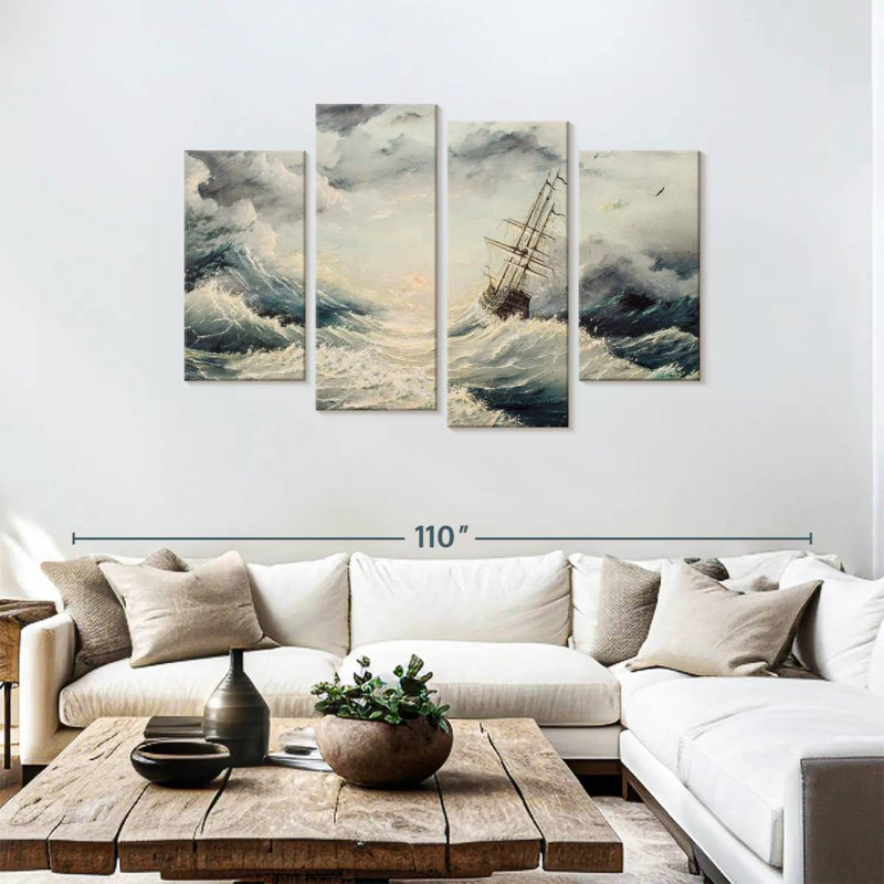 Alvord Stormy Ship, 48" H x 75" W
