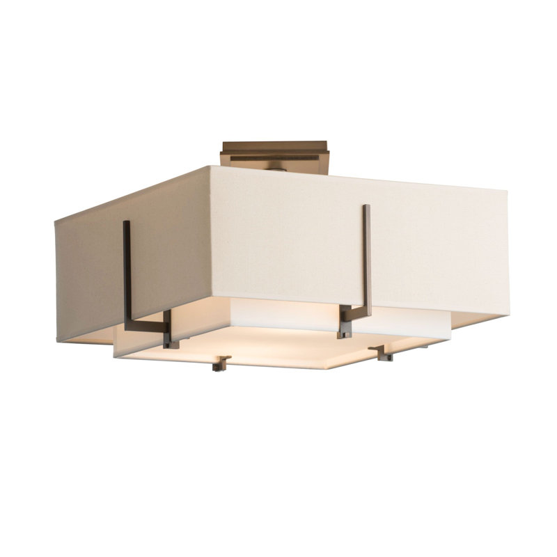 Exos 2 - Light Semi Flush Mount, Natural Anna, Dark Smoke