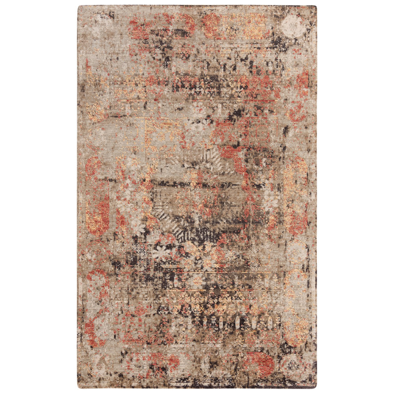 Tapis en laine tissé à la machine, Rectangle de 5 pi x 8 pi