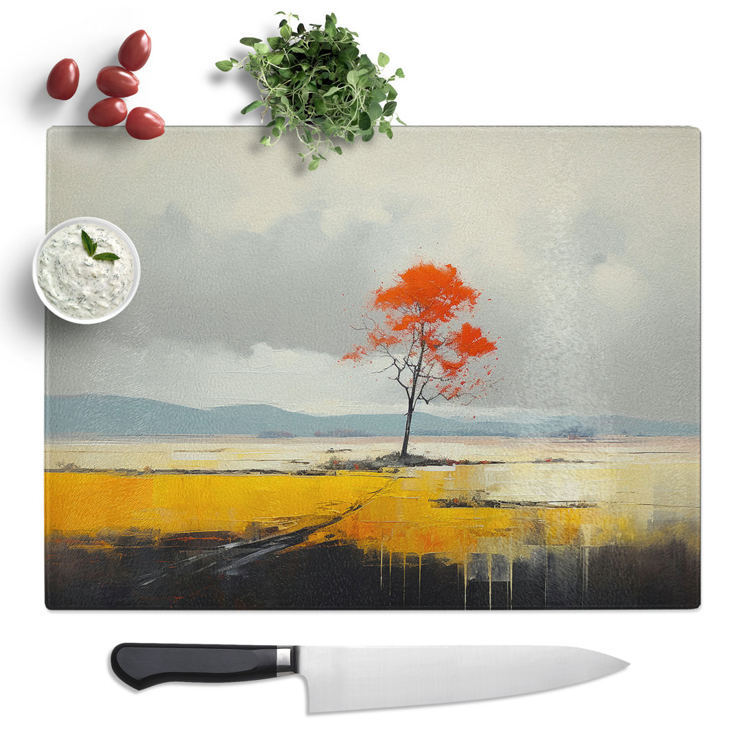 Landscape Minimalism  Glass Chopping Board