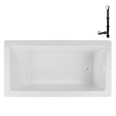 Baignoire de trempage en acrylique 60 po x 32 po, drain inclus