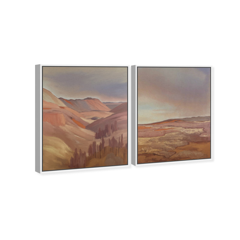 Collected Views Set Canvas Landscape & Nature Print by Oliver Gal, Black Frame, 16 x 20, 17"H x 21"W, White Floater Frame