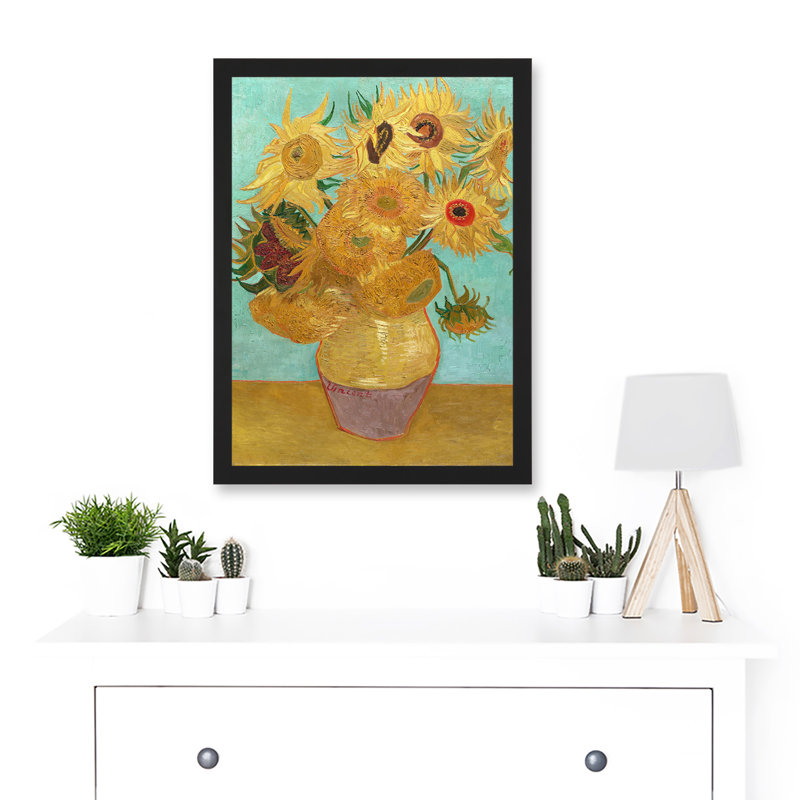 Dutch Sunflowers by Vincent Van Gogh - 1 Piece Single Picture Frame Wall Art, 45.5cm H x 33cm W