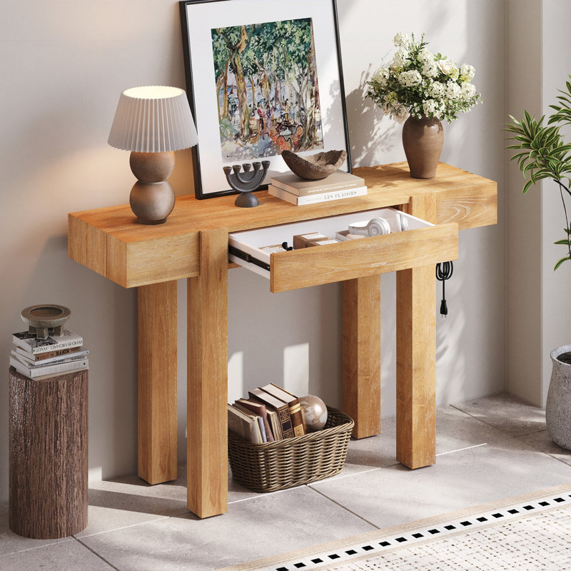 Table d'entrée en bois pour les entrées et les salons, Naturel