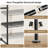 Closet Organizers and Storage, 3-Row Heavy Duty Garment Rack Clothes Rack for Hanging Clothes, Wall Mounted Closet System with 4 Telescopic Rods, 4 Hooks, 6 Shelves for Wardrobe, Bedroom, Small Space-747791713