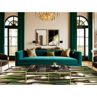 Tapis lavable vert légumes oignon vert