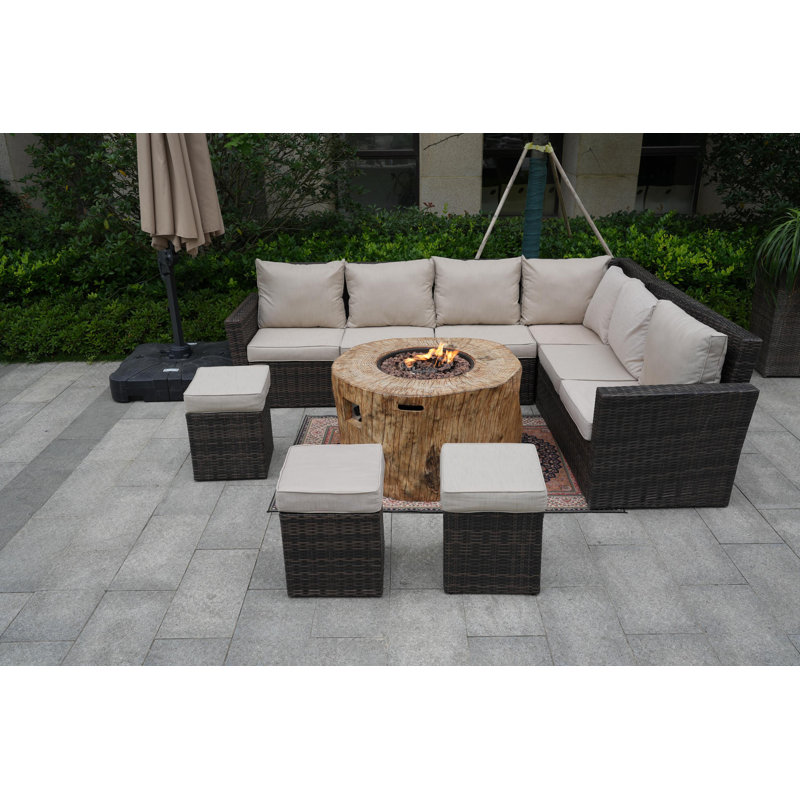 9 - Person Patio Conversation Set with Cushions