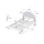 Lit plateforme luxueux en tissu de laine avec tête de lit à DEL et motif floral, aucun sommier requis pour les chambres modernes-185276695