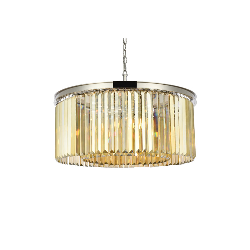 Yazmin 8 - Light Crystal Pendant, Polished Nickel, Smoky