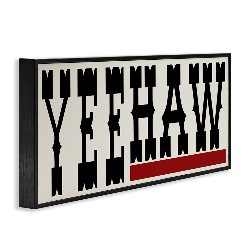«Yeehaw Western Word», art de la giclée encadrée par SD Graphics Studio, Giclée encadrée noir minuit, H 10 po x l 24 po