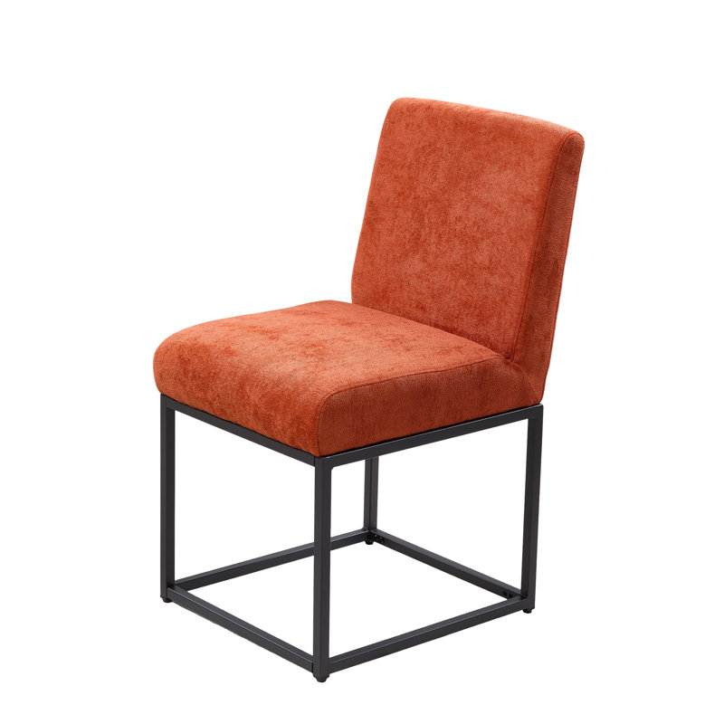 Upholstered Side Chair, Orange, Orange