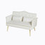 Canapé 2 places blanc crème avec motif capitonné et tissu de velours doux pour un confort et un style modernes-234749669