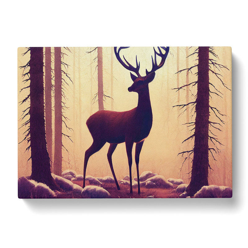 Elegant Stag Deer - Wrapped Canvas, 40cm H x 60cm W x 3cm D