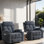 Fauteuil inclinable chauffant manuel en tissu rembourré de 33,07 po Aoi avec deux porte-gobelets Aoi