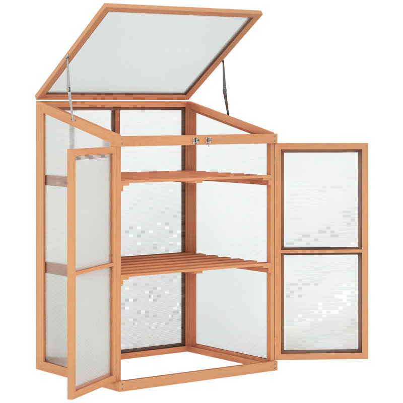 30.71" W x 23.62" D Greenhouse, Natural Wood