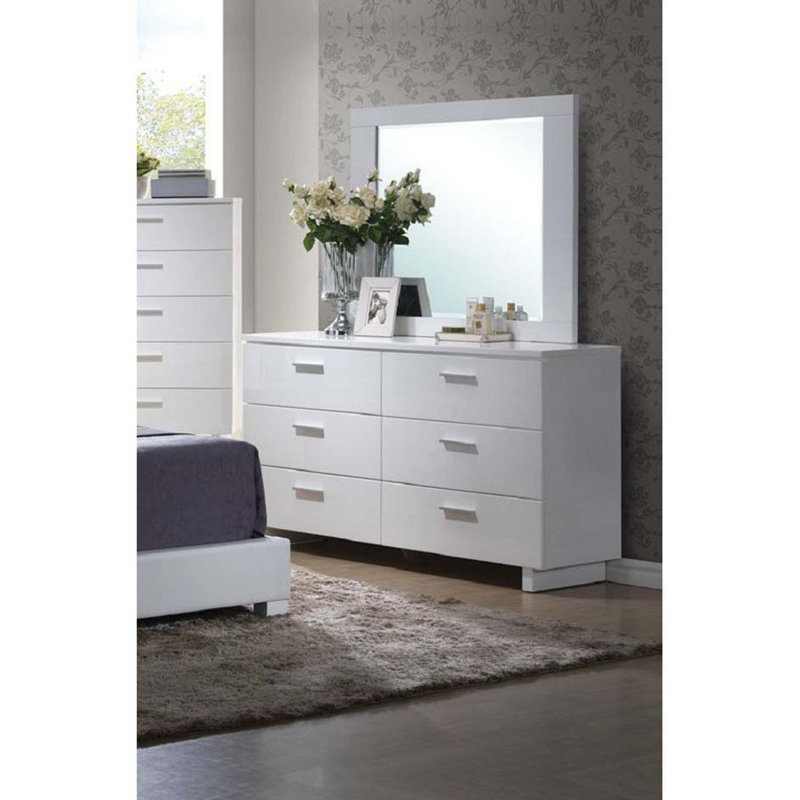 Commode 6 tiroirs haute brillance