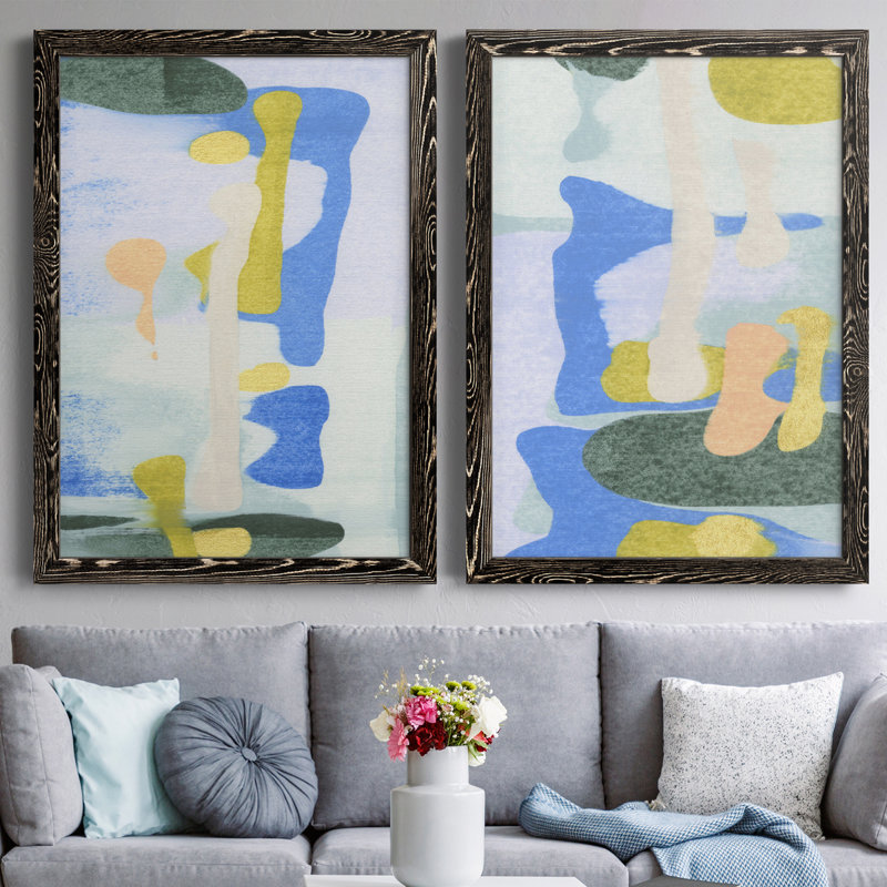 Toile encadrée de qualité supérieure Rorschach Rainbow I - prête à être accrochée, Toile avec cadre noir