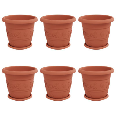  Plant Pots 6 Pcs Plastic