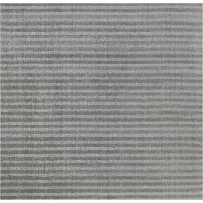 Wool Striped Area Rug in Gray, Rectangle 8' x 10'