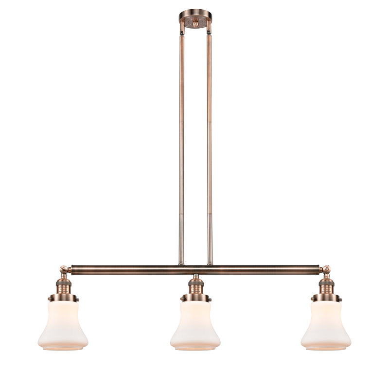 Edda 3 - Light Kitchen Island Pendant, Clear, Matte Black, 6 Watt Vinage LED Bulb