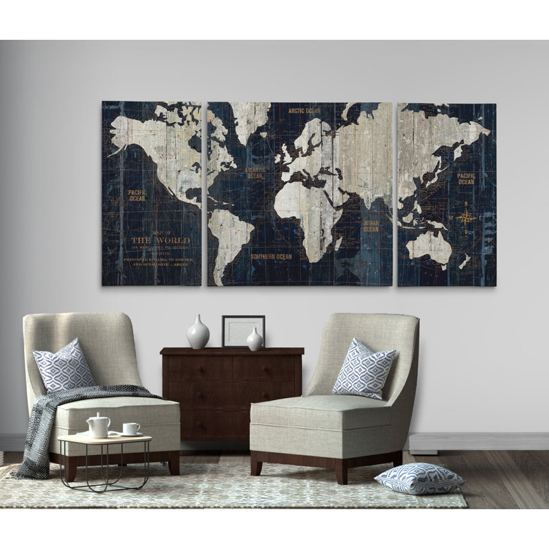 Ensemble de 3 reproductions sur toile tendue Ocean Eye I, H 40 po x l 80 po x P 2 po