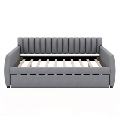 Nyairah Full Upholstered Daybed With Trundle And Wood Slat Support by Latitude Run