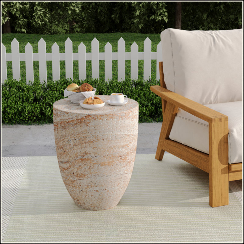 Outdoor/Indoor Lightweight Concrete Side Table