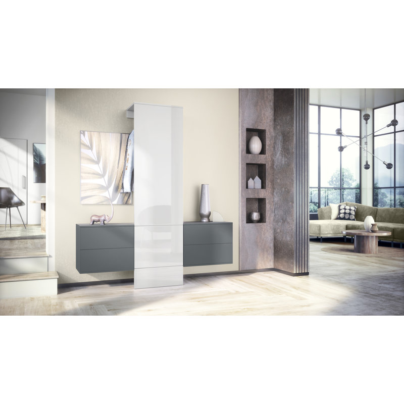 Chappa Hall Tree 157cm Wide, High-gloss white