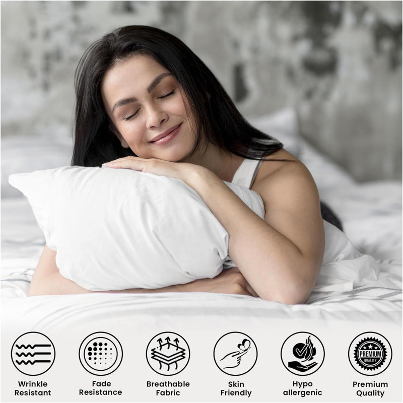 Premium Pack of 6 Microfiber Pillowcases | Soft, Durable & Breathable Bedding for a Restful Night’s Sleep, Charcoal