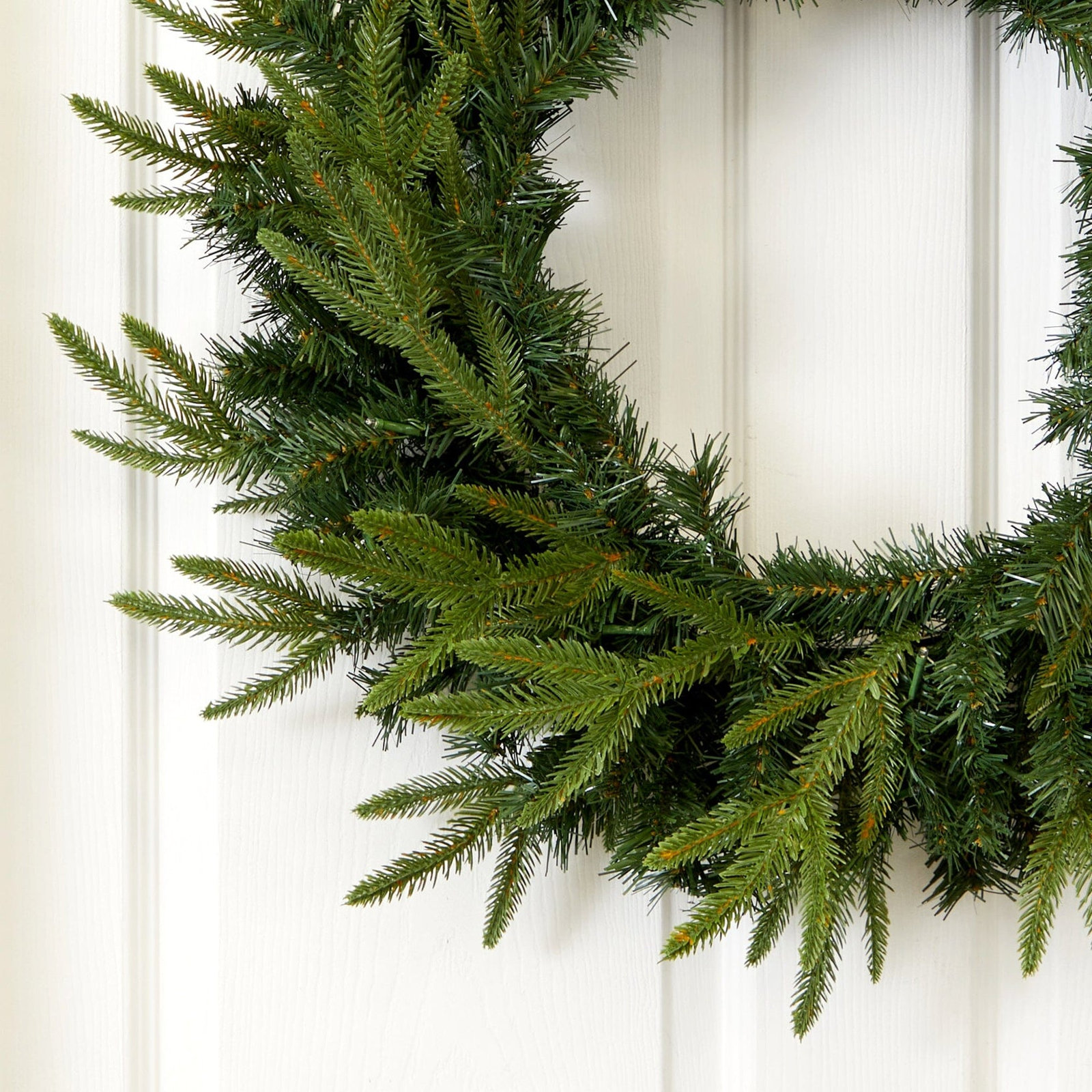 24'' Faux Pine Lighted Silk, Pinecones Wreath