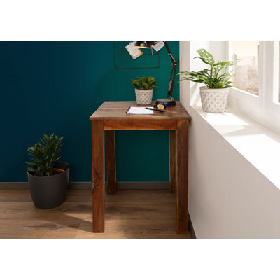 Nature Of Spirit Solid Wood Top Metal Base Dining Table