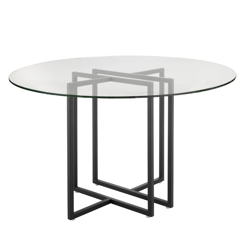 Table de salle à manger Wadley, Noir, L 48 po x l 48 po