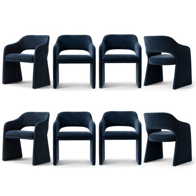 19" Seat Height Upholstered Chenille Dining Armchair