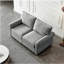 Linen Fabric Upholstery with Storage Loveseat (Grey)